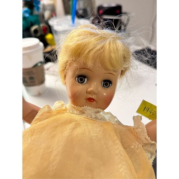 Vintage Doll Toni leather shoes dress under liner eyes work legs work 14 inch - Picture 8 of 15